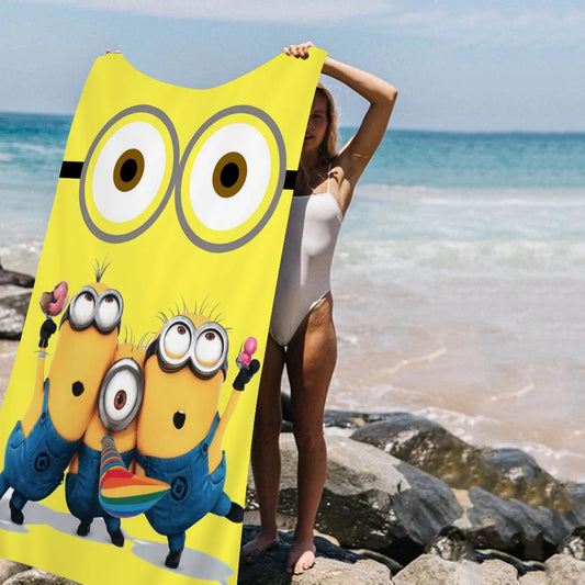 Minions Beach Towel – Colorful Microfiber Bath Towel for Girls
