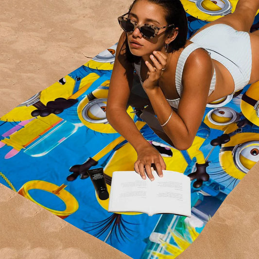 Minions Beach Towel – Colorful Microfiber Bath Towel for Girls