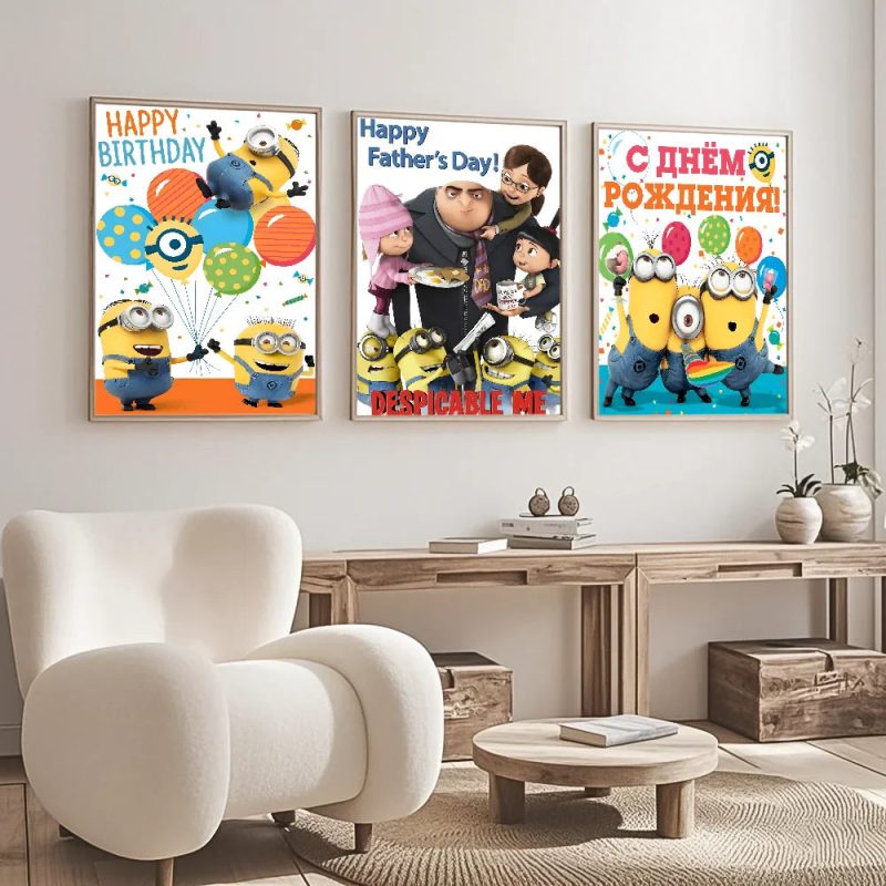 Cartoon M-Minions Cute Banana Poster Waterproof Wall Art Sticker - Image 11