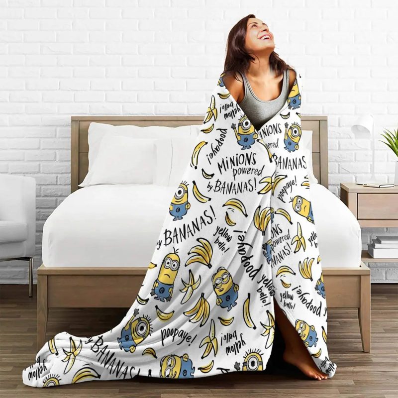 Minions Plush Blanket – Kawaii Warm Flannel Throw for Couch & Bed - Image 4