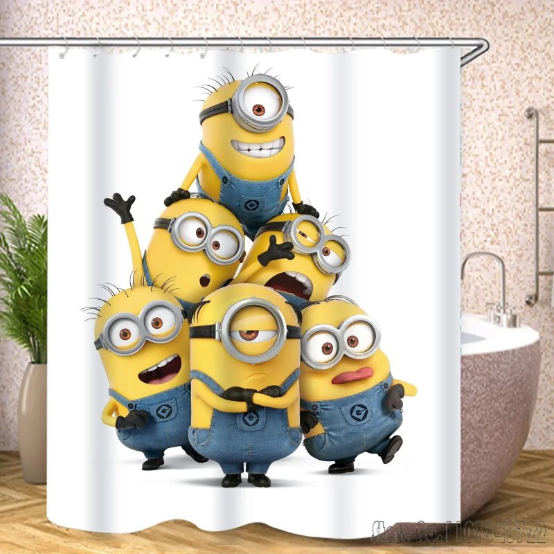 Miniso Minions Shower Curtain – Waterproof Cartoon Bathroom Decor - Image 12